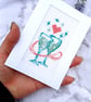 Handmade Cross Stitch Champagne Card — Wedding, Anniversary, Engagement - Image 4