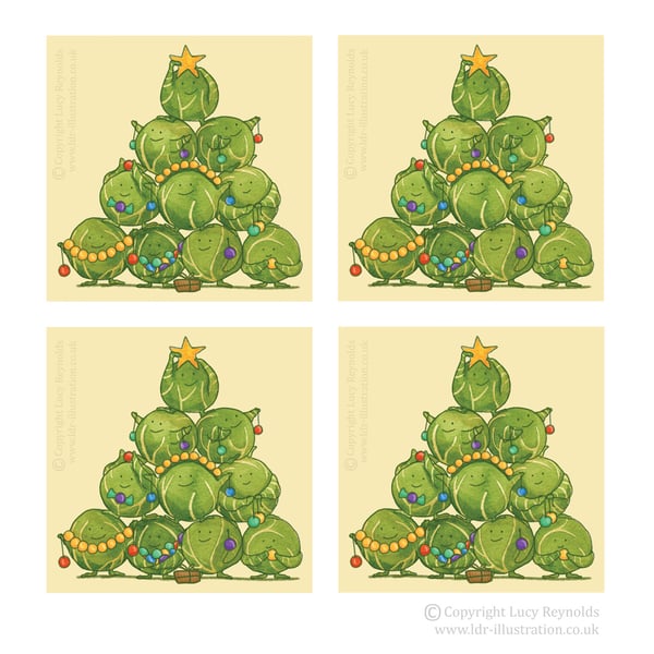 Pack of 4 Tree of Sprouts Cards