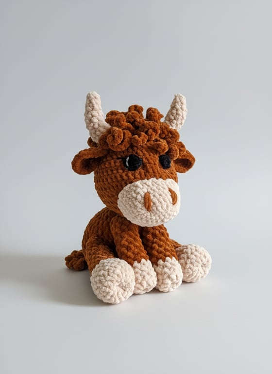 Highland cow crochet handmade and unique