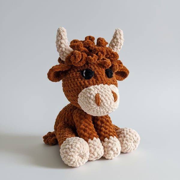 Highland cow crochet handmade and unique