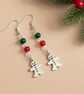 Gingerbread Man Earrings — Festive Christmas Charm Earrings - Image 1