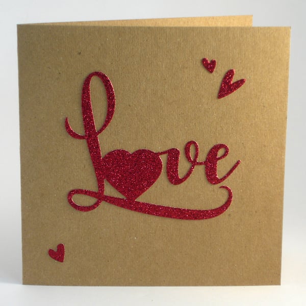 Love handmade card for wedding, anniversary, engagement, Valentine's Day