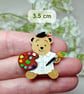 Artist Pin, Handmade Art Student Gift, Artist Bear Brooch, Painting Badge Gift - Image 4
