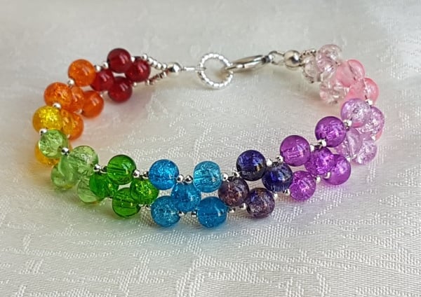 Gorgeous Rainbow Spectrum Cuff Bracelet.