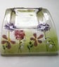 Candle arch, fused glass floral tealight rest, alliums and Lily of the valley, g - Image 5