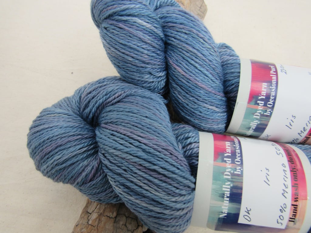 100g Iris Merino Silk Space Dyed Natural Dye DK Yarn