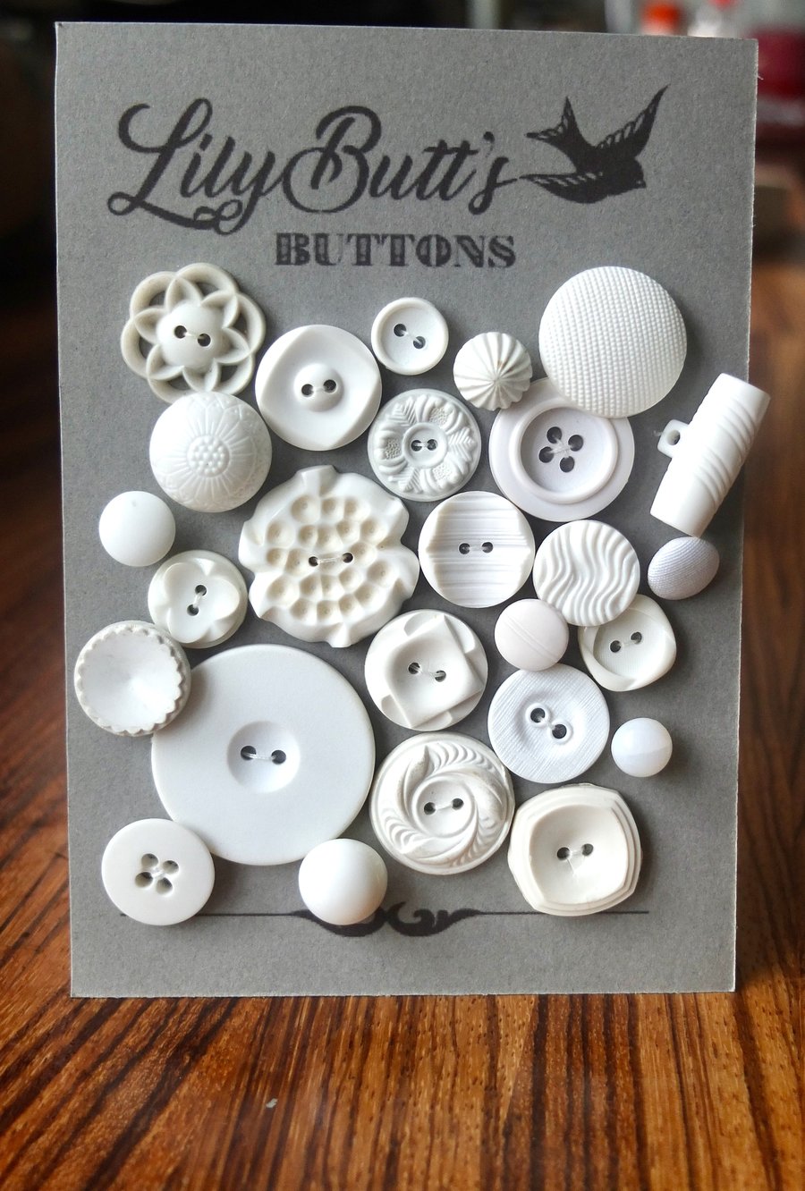 26 Vintage Mixed White Buttons