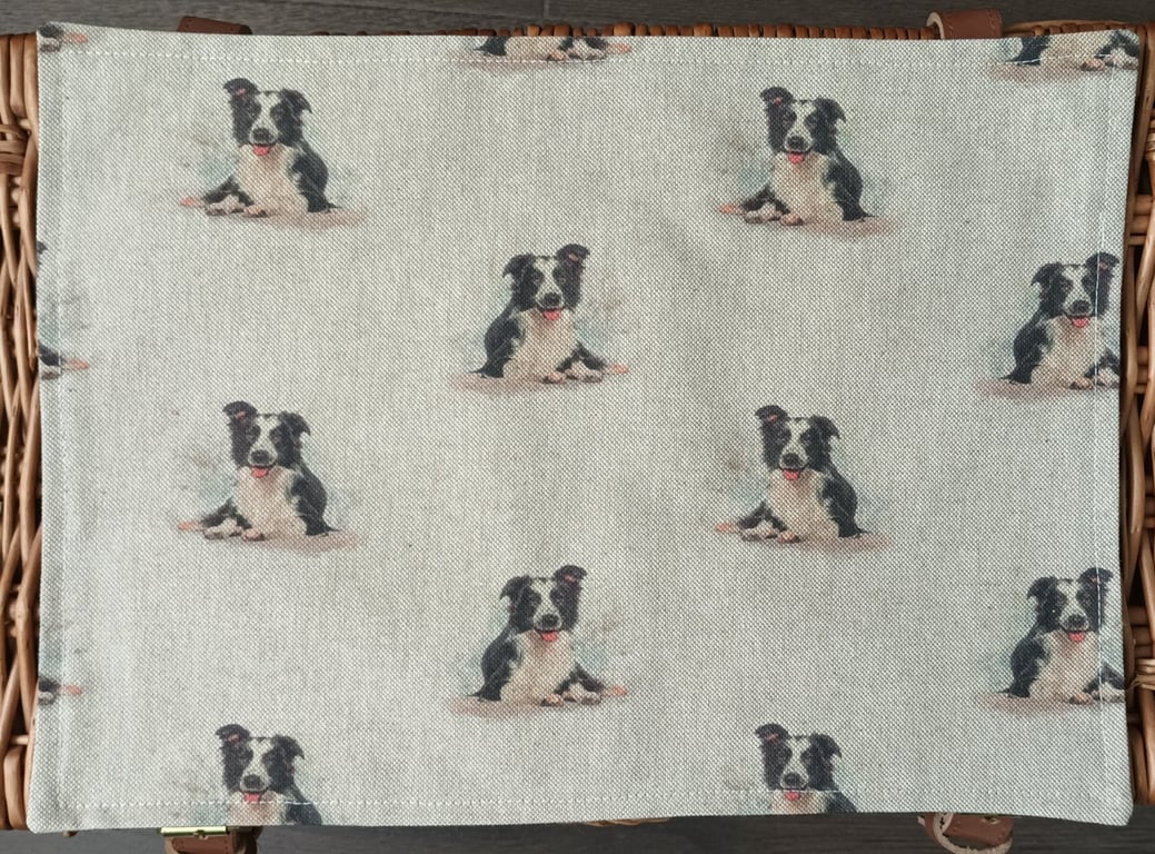 Set of 2 Border Collie Placemats. Table Mats.