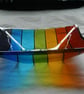 Rainbow coloured square fused glass dish - Image 6