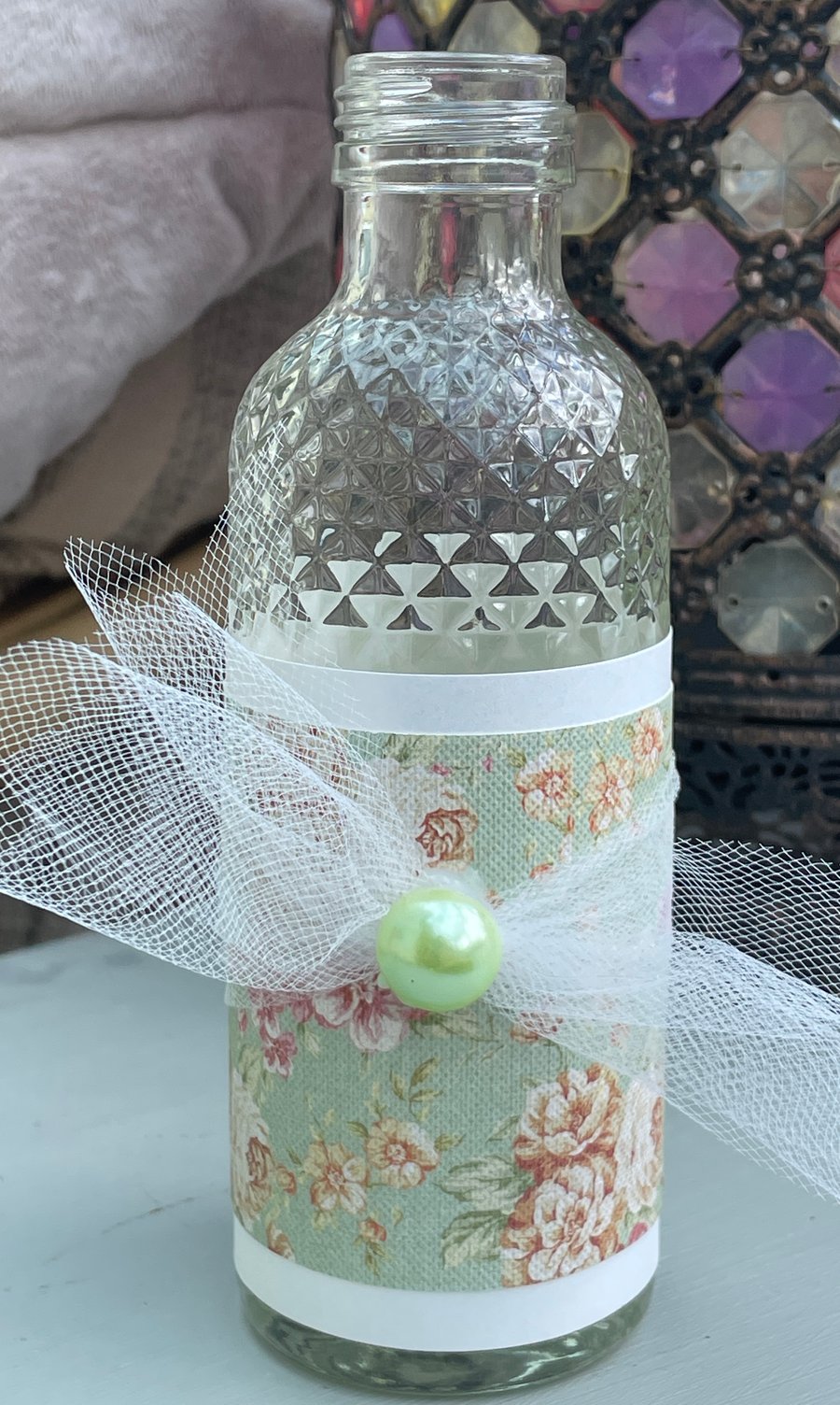 Fancy bottle decorated vase
