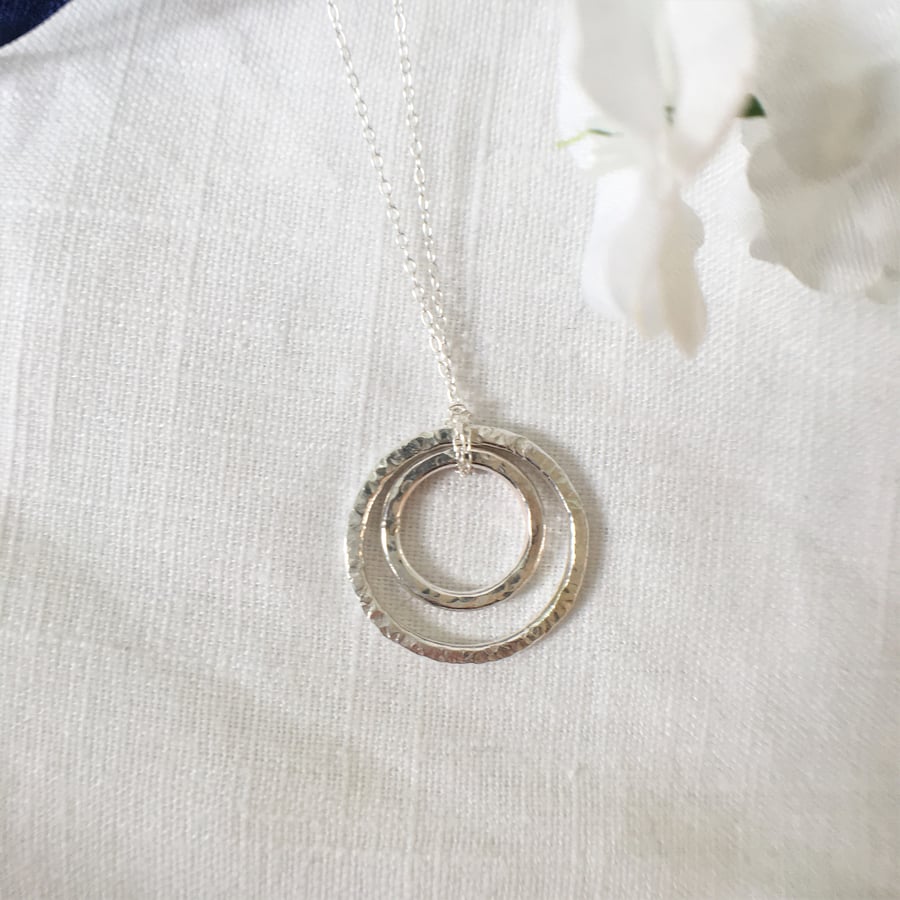 Textured Double Ring Pendant