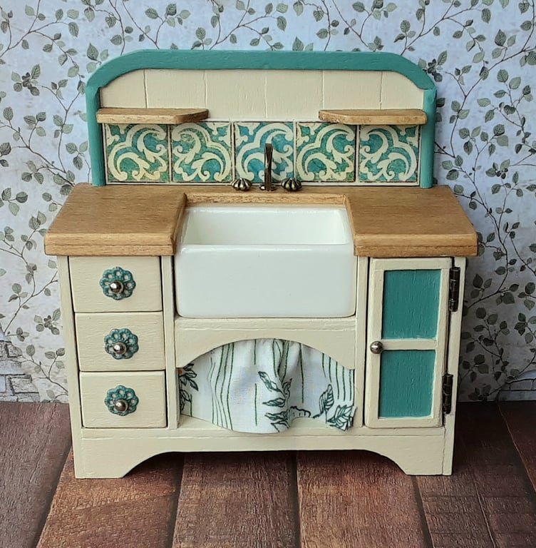Handmade dollshouse 12th scale miniature kitchen sink