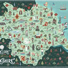 Folklore of Yorkshire an illustrated map - A3 Art print - Poster