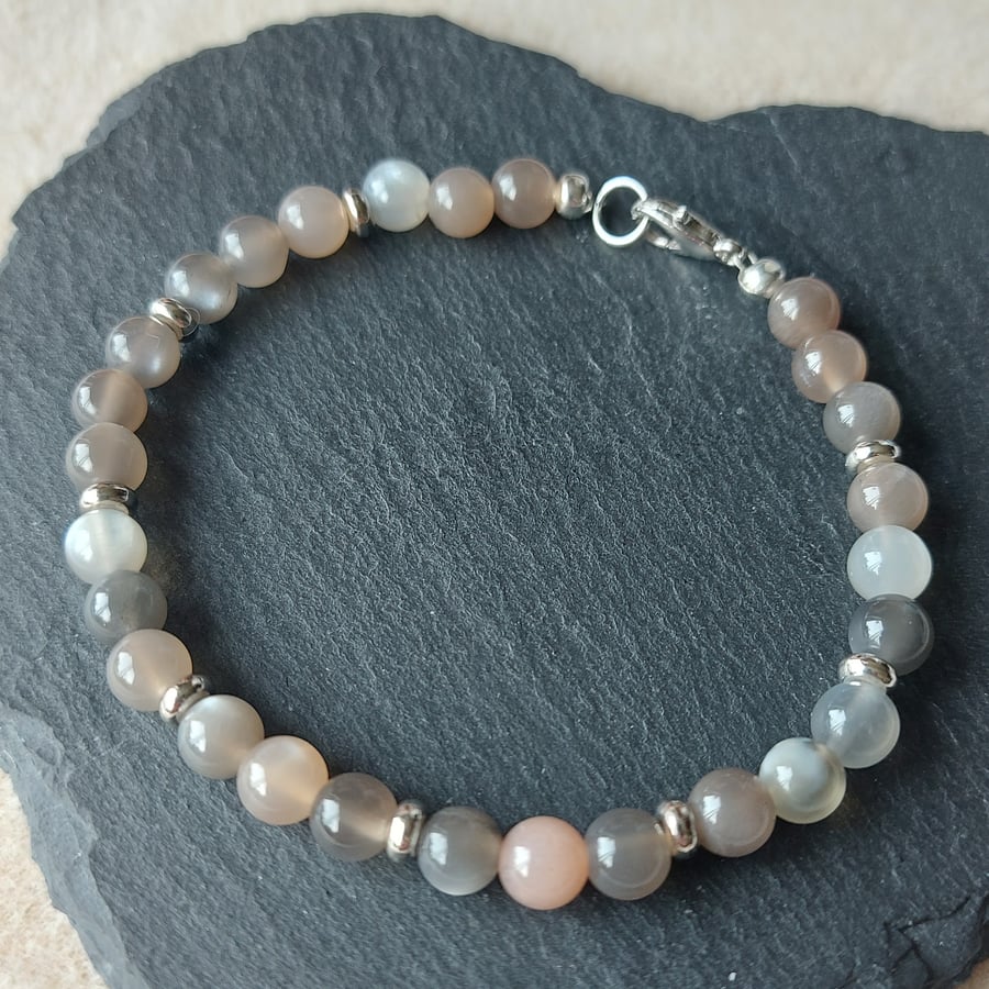 6mm Moonstone Rounds Bracelet
