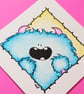 Mini Original Watercolour - Happy Fuzzy Chep Monster - Image 2