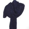 Large Blue Multi-tonal Hand Knitted Scarf - UK Free Post
