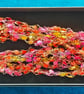 Crocheted necklace in shades of red and gold, lightweight - Image 4