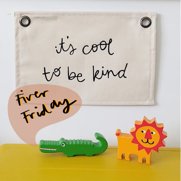 Fiver Friday mini banners MUSTARD CANVAS