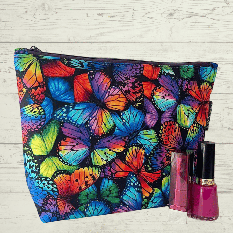 Makeup bags colourful butterflies 