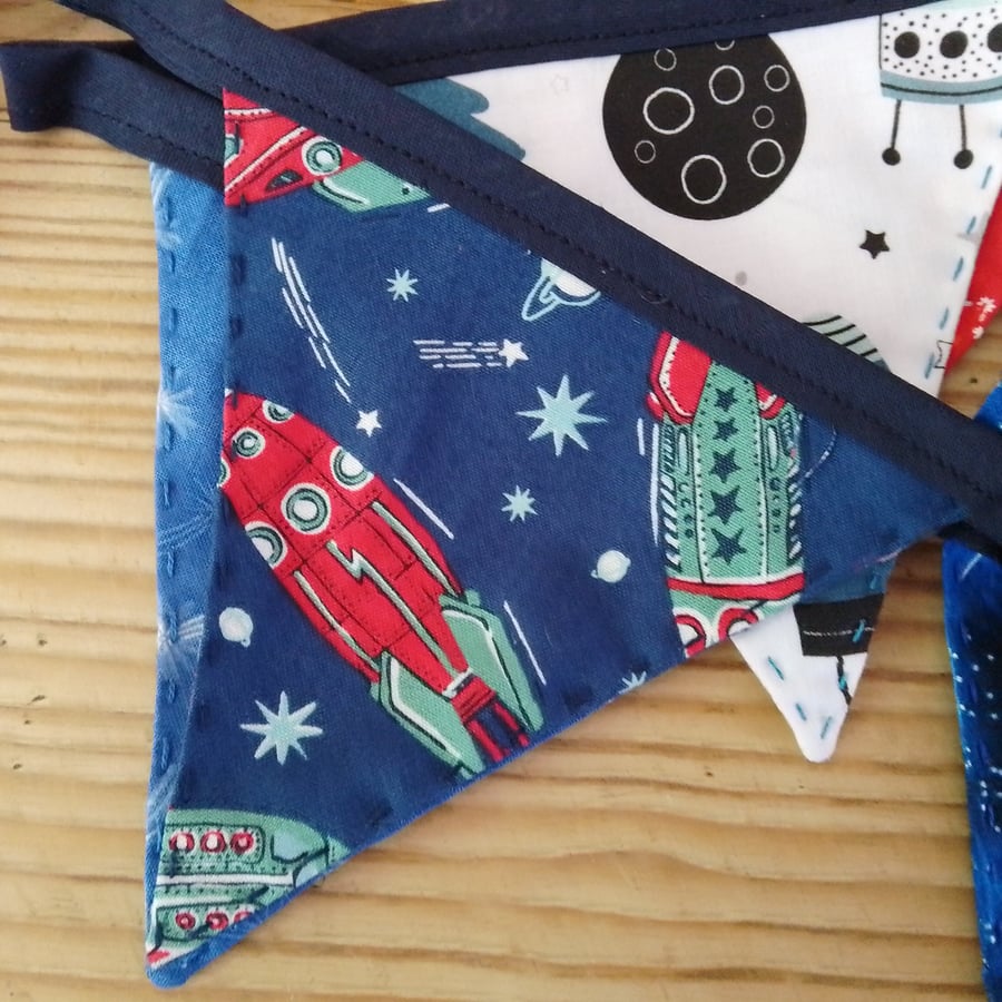 mini bunting in a space theme (3) ideal for room or party decoration.
