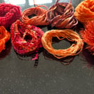 8 bundles of 3 metre lengths textured yarns 