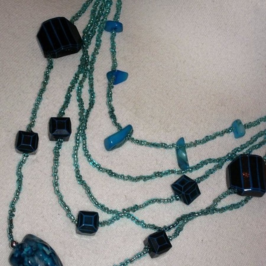 Necklace - Blue Nuggets