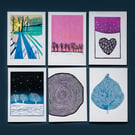 Set of SIX blank cards: WINTER TREES