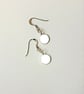 Dainty Silver Earrings, Sterling Silver Tiny Full Moon Minimalist Earrings - Image 3