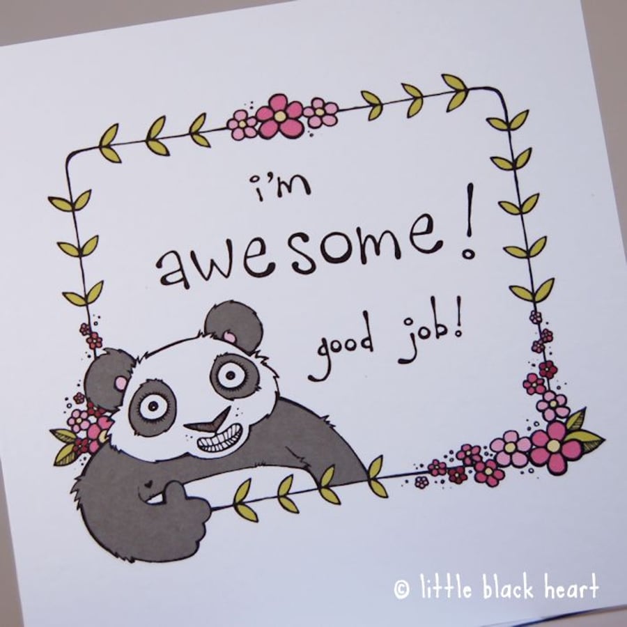 i'm awesome panda - greetings card