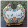 Hibiscus, a snoozy owl doorstop.  Owl bookend.