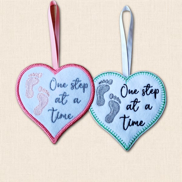 One Step at a Time Heart Hanger - Encouraging Hanging Decoration