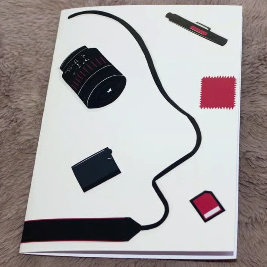  'Camera Kit' birthday card, A5, enveloped