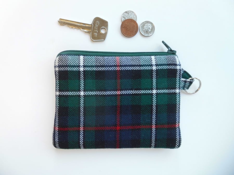 Coin purse MacKenzie Dress tartan green and blue plaid 