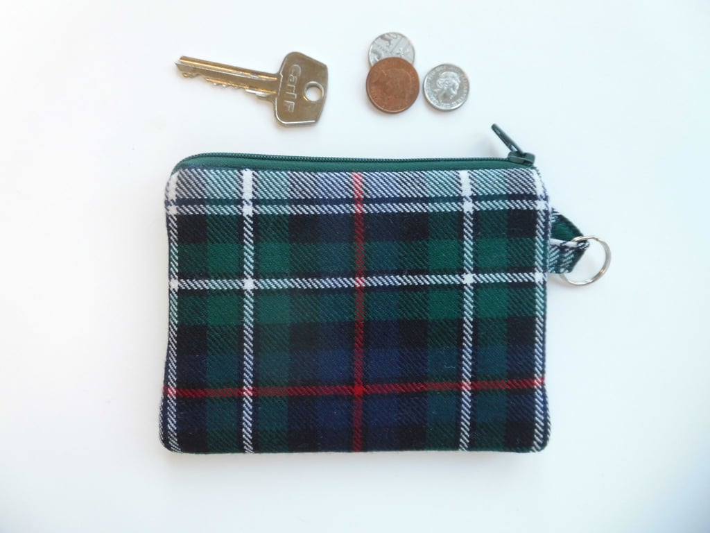 Coin purse MacKenzie Dress tartan green and blue plaid 