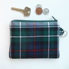 Coin purse MacKenzie Dress tartan green and blue plaid 