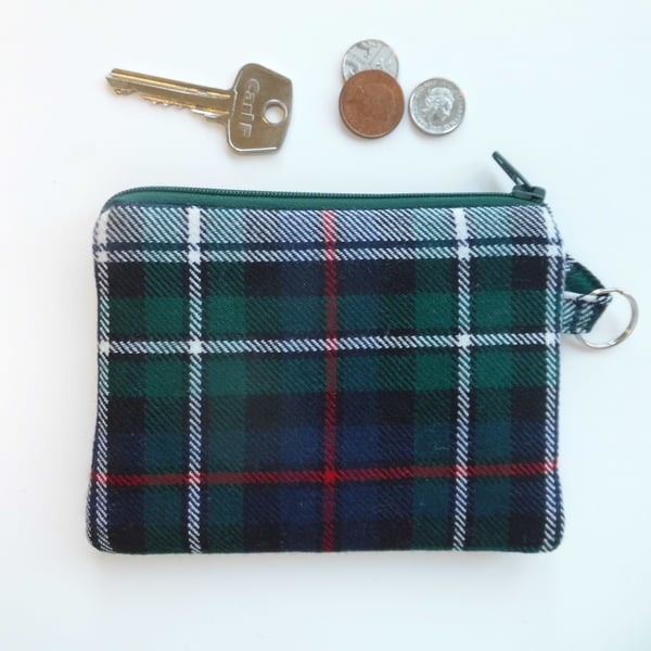 Coin purse MacKenzie Dress tartan green and blue plaid 