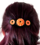 Orange & Black Halloween Polymer Clay Hair Barrette - Image 8