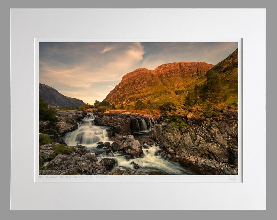 Bidean nam Bian & River Coe, Glen Coe, Scotland - A3 (50x40cm) Unframed Print