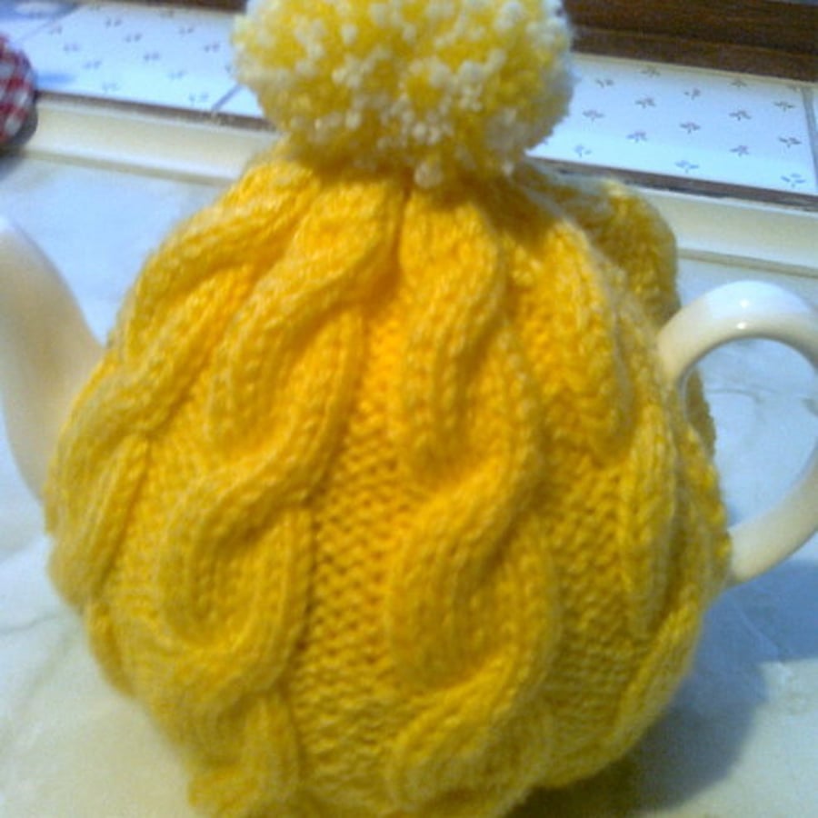 Yellow Cable Tea Cosy