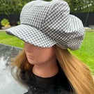 Grey checked baker boy cap Size medium 