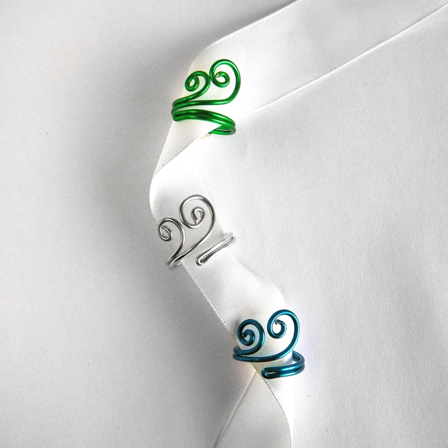 Mermaid Ring seaside gift Fits any size Swirls Handmade Adjustable Ring