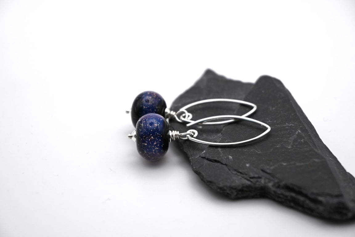 lampwork glass galaxy earrings