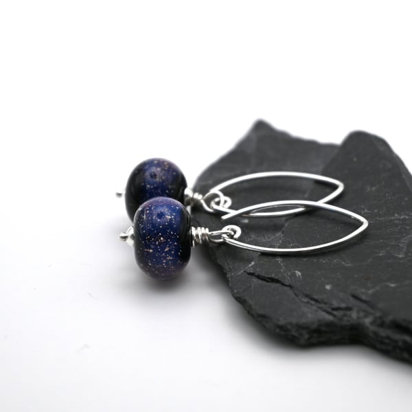 lampwork glass galaxy earrings