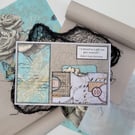 Mixed Media Art Card – Any Occasion Vintage Friend Inspirational Quote Card
