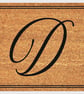 D Letter Door Mat - Monogram Letter D Welcome Mat - 3 Sizes