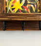 Handmade Reclaimed Wood Daffodil Flower Picture Wall Hanging With 3 Key Hooks  - Image 3