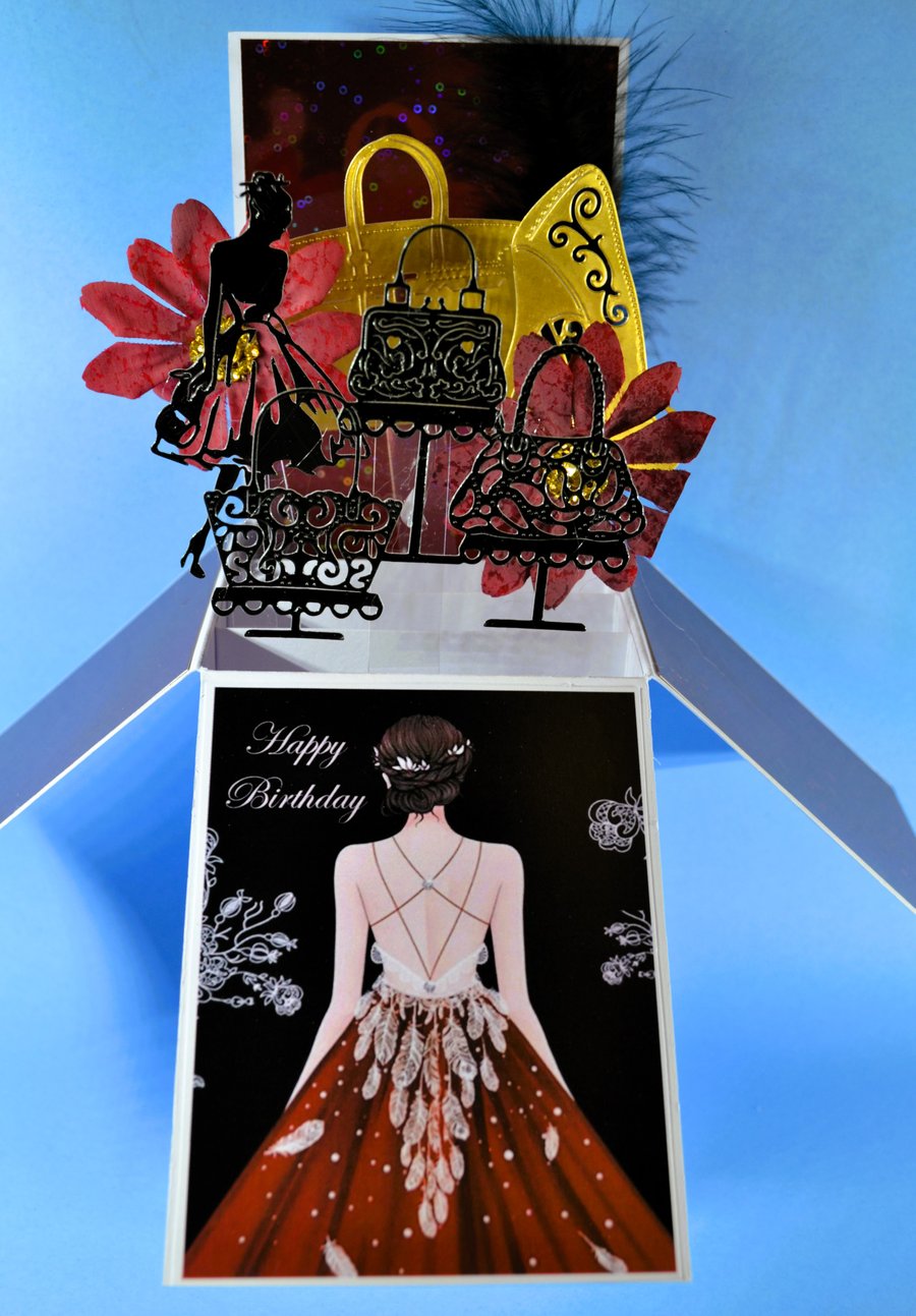 Ladies Birthday card with Shoes and Handbags
