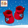 Embroidered Red Mary Jane Shoes