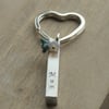Personalised Aluminium Bar Keyring with Flower Beads Mum, Gran, Mother, Grandma