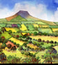 Skirrid Mountain, Abergavenny, Wales, Original Watercolour, in 20 x 16 '' Mount - Image 1